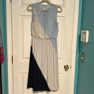 London Style blue and cream midi dress